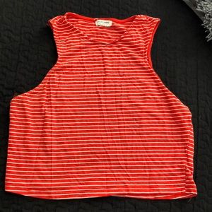 Red with white stripes top